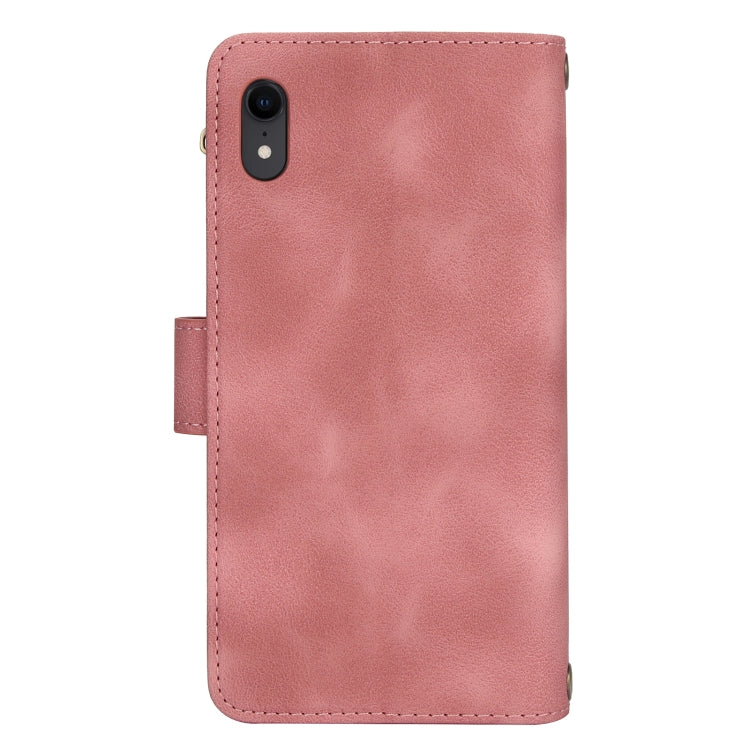For iPhone XR Dream 9-Card Zipper Wallet RFID Leather Phone Case with Lanyard