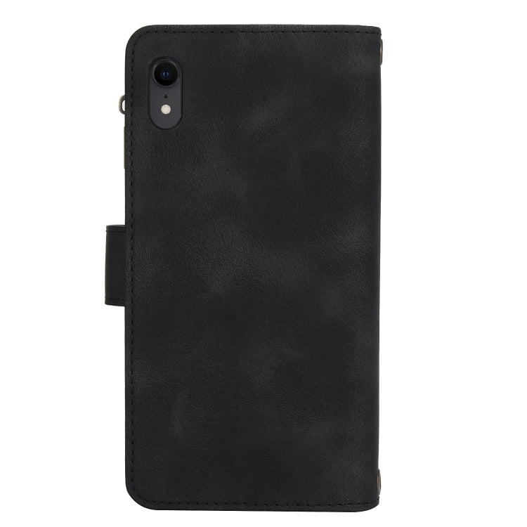 For iPhone XR Dream 9-Card Zipper Wallet RFID Leather Phone Case with Lanyard