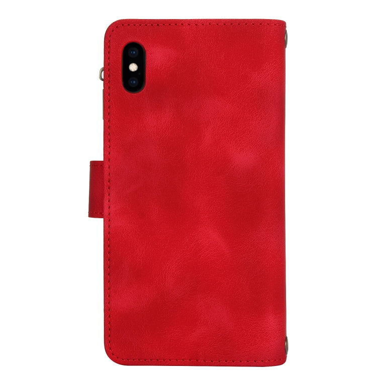 For iPhone XS Max Dream 9-Card Zipper Wallet RFID Leather Phone Case with Lanyard