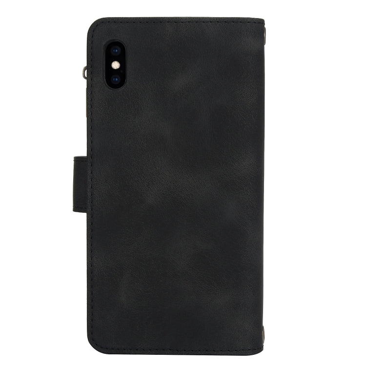 For iPhone XS Max Dream 9-Card Zipper Wallet RFID Leather Phone Case with Lanyard