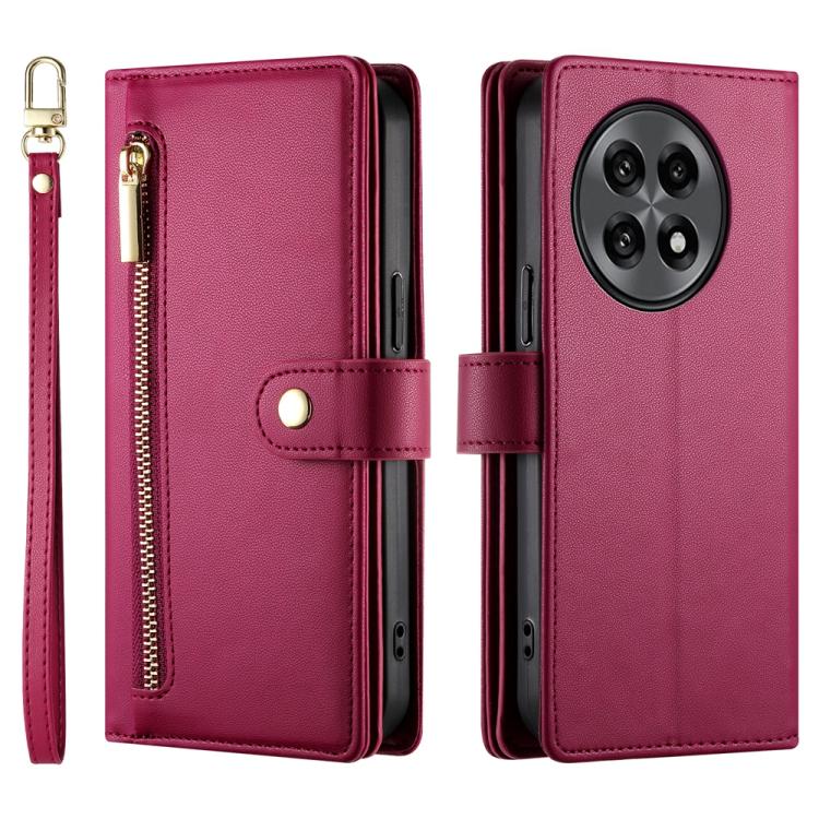 For OnePlus 13R / Ace 5 / Ace 5 Pro Nine Card-slot Zipper Wallet Bag Leather Phone Case
