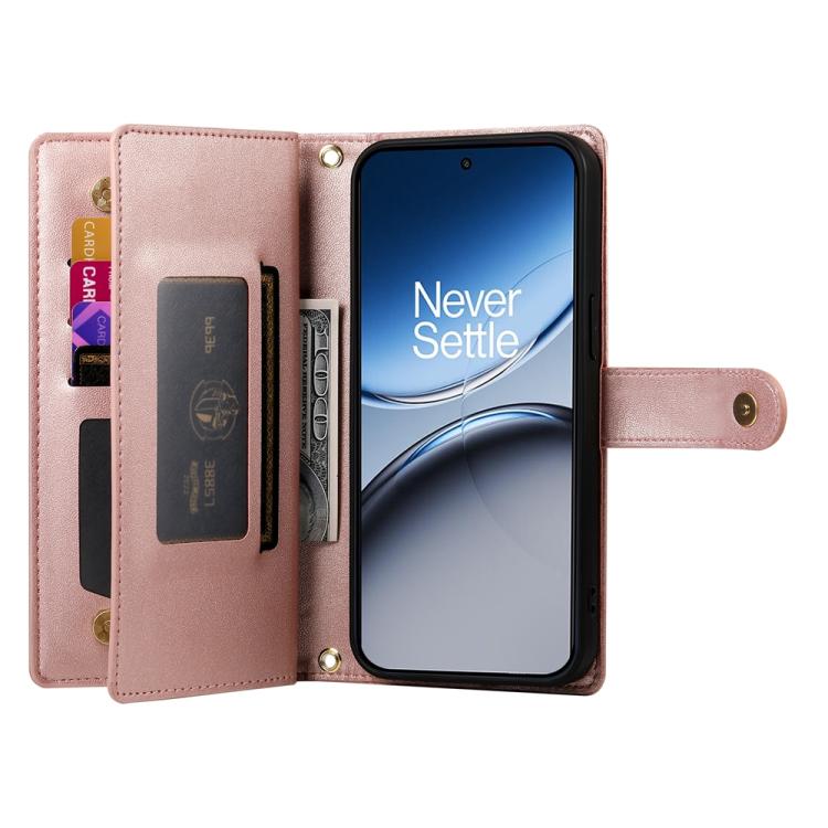 For OnePlus 13R / Ace 5 / Ace 5 Pro Nine Card-slot Zipper Wallet Bag Leather Phone Case