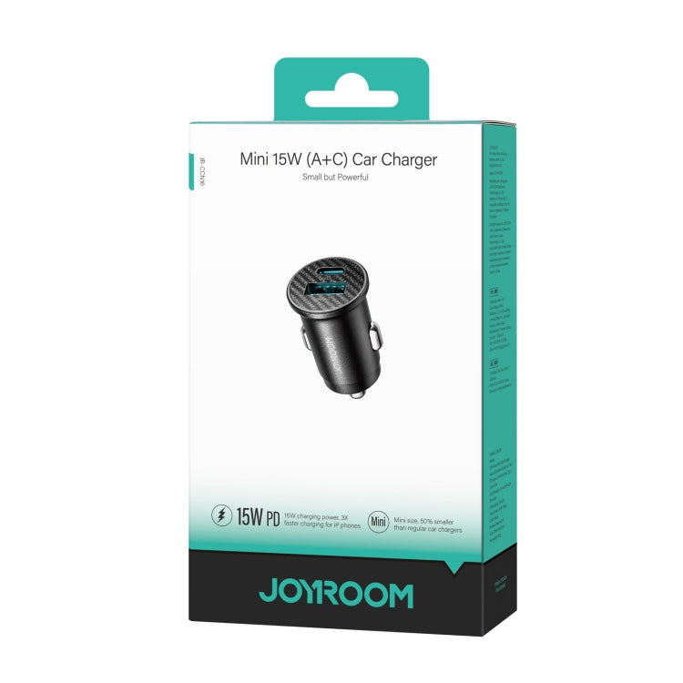 JOYROOM JR-CCN16 15W USB-A and USB-C Mini Car Charger - Black