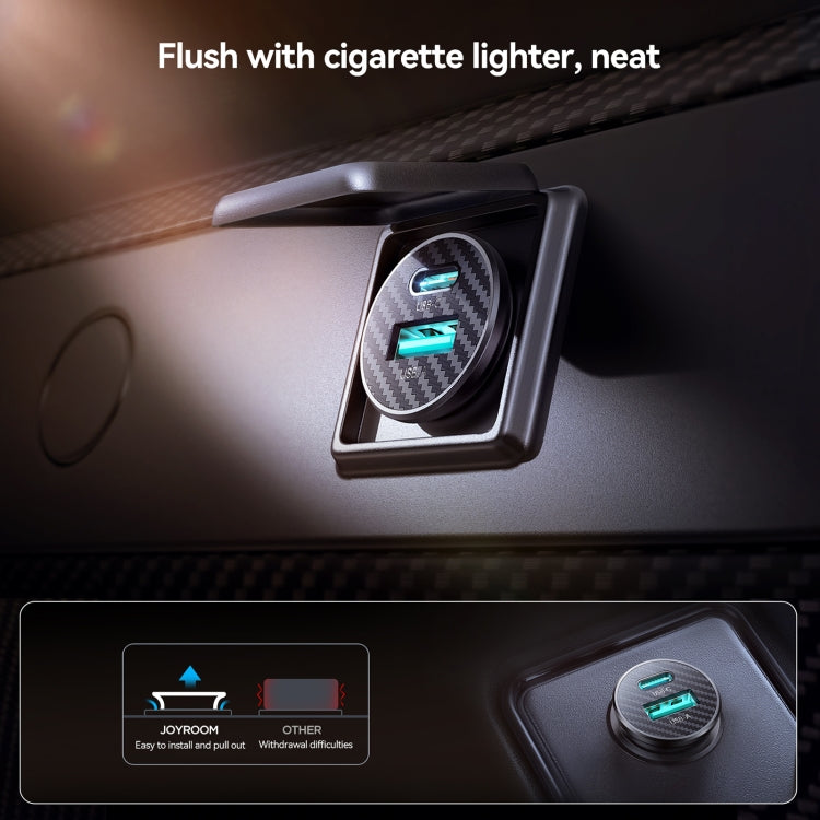 JOYROOM JR-CCN16 15W USB-A and USB-C Mini Car Charger - Black