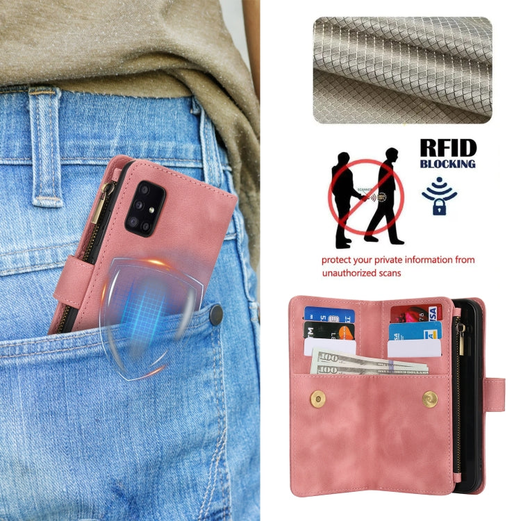 For Samsung Galaxy S20 5G Dream 9-Card Zipper Wallet RFID Leather Phone Case with Lanyard
