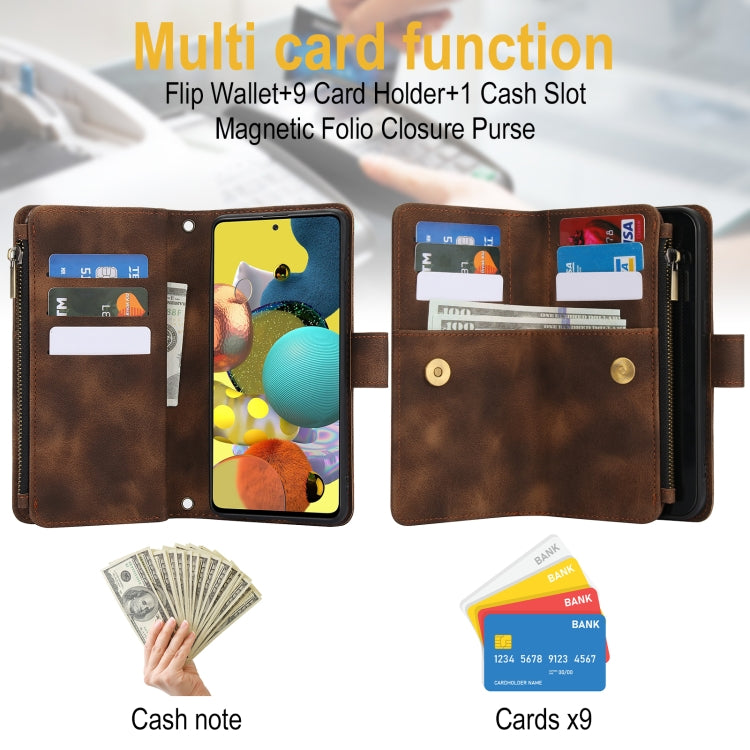 For Samsung Galaxy S20 5G Dream 9-Card Zipper Wallet RFID Leather Phone Case with Lanyard
