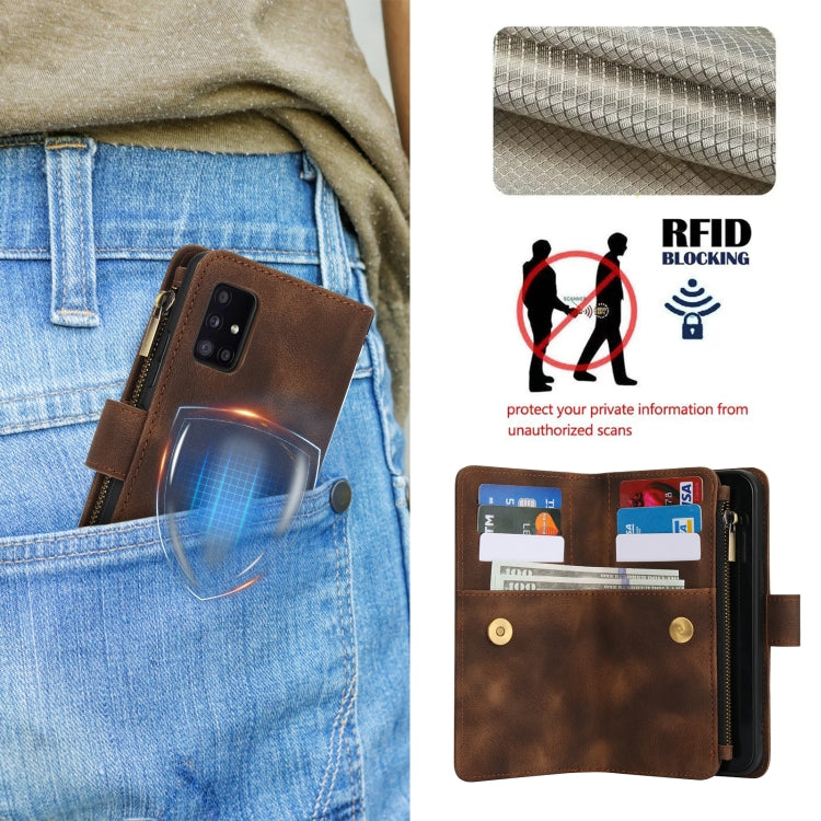 For Samsung Galaxy S20 5G Dream 9-Card Zipper Wallet RFID Leather Phone Case with Lanyard