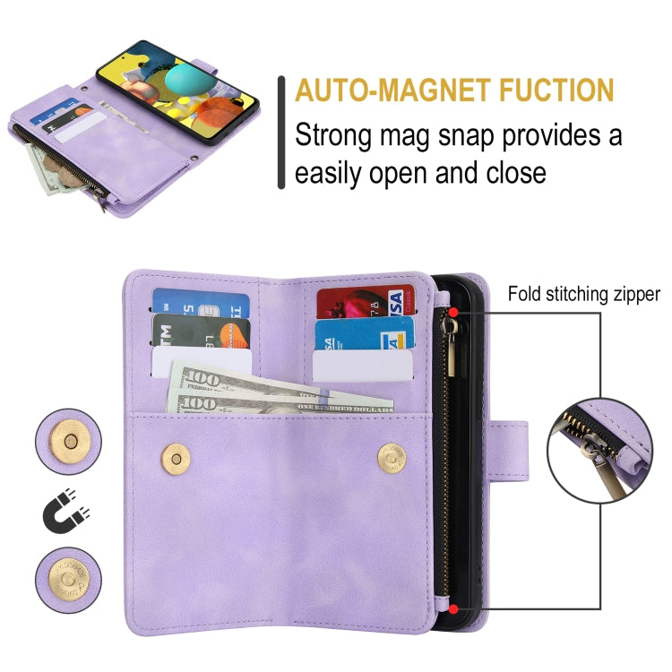 For Samsung Galaxy S20 5G Dream 9-Card Zipper Wallet RFID Leather Phone Case with Lanyard