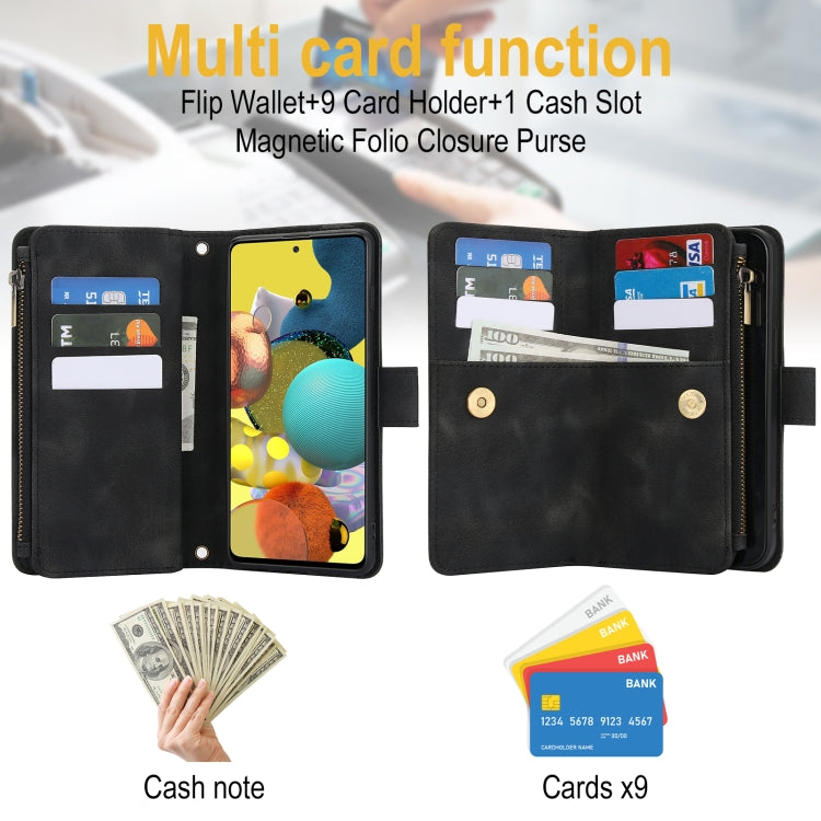 For Samsung Galaxy S20 5G Dream 9-Card Zipper Wallet RFID Leather Phone Case with Lanyard