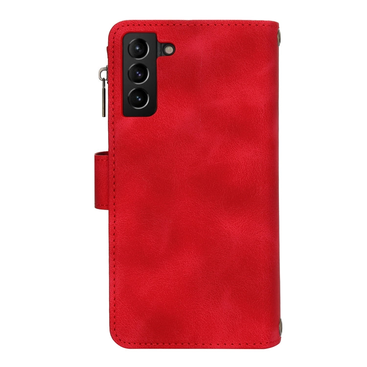 For Samsung Galaxy S21 5G Dream 9-Card Zipper Wallet RFID Leather Phone Case with Lanyard
