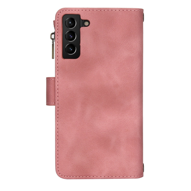 For Samsung Galaxy S21 5G Dream 9-Card Zipper Wallet RFID Leather Phone Case with Lanyard