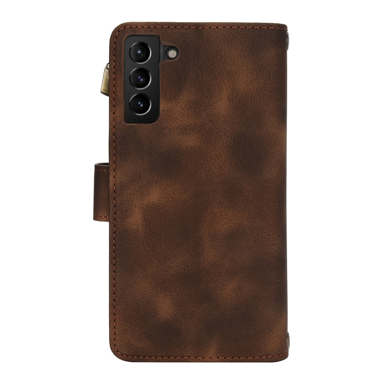 For Samsung Galaxy S21 5G Dream 9-Card Zipper Wallet RFID Leather Phone Case with Lanyard