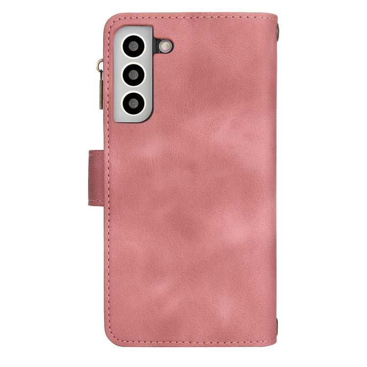 For Samsung Galaxy S21 FE 5G Dream 9-Card Zipper Wallet RFID Leather Phone Case with Lanyard