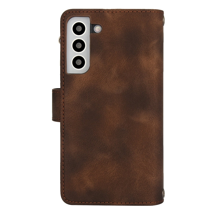 For Samsung Galaxy S21 FE 5G Dream 9-Card Zipper Wallet RFID Leather Phone Case with Lanyard
