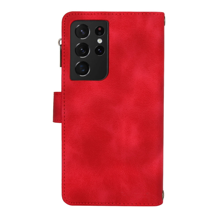 For Samsung Galaxy S21 Ultra 5G Dream 9-Card Zipper Wallet RFID Leather Phone Case with Lanyard