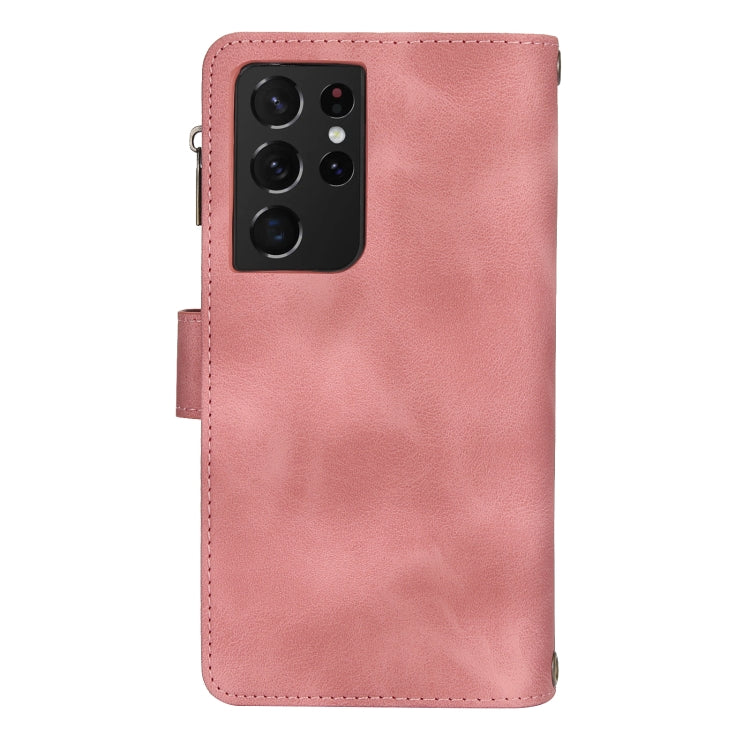 For Samsung Galaxy S21 Ultra 5G Dream 9-Card Zipper Wallet RFID Leather Phone Case with Lanyard