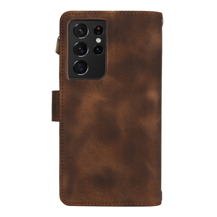 For Samsung Galaxy S21 Ultra 5G Dream 9-Card Zipper Wallet RFID Leather Phone Case with Lanyard