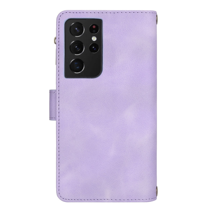 For Samsung Galaxy S21 Ultra 5G Dream 9-Card Zipper Wallet RFID Leather Phone Case with Lanyard