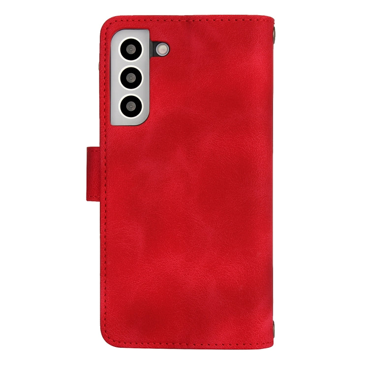 For Samsung Galaxy S22 5G Dream 9-Card Zipper Wallet RFID Leather Phone Case with Lanyard