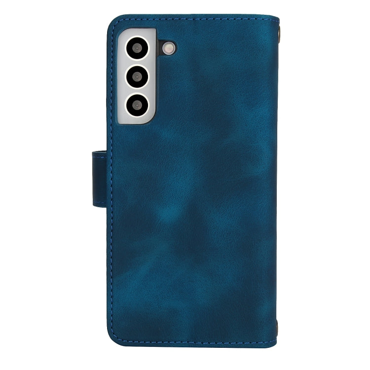 For Samsung Galaxy S22+ 5G Dream 9-Card Zipper Wallet RFID Leather Phone Case with Lanyard