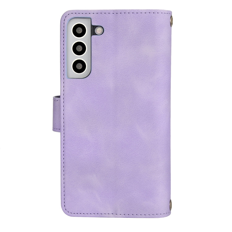 For Samsung Galaxy S22+ 5G Dream 9-Card Zipper Wallet RFID Leather Phone Case with Lanyard