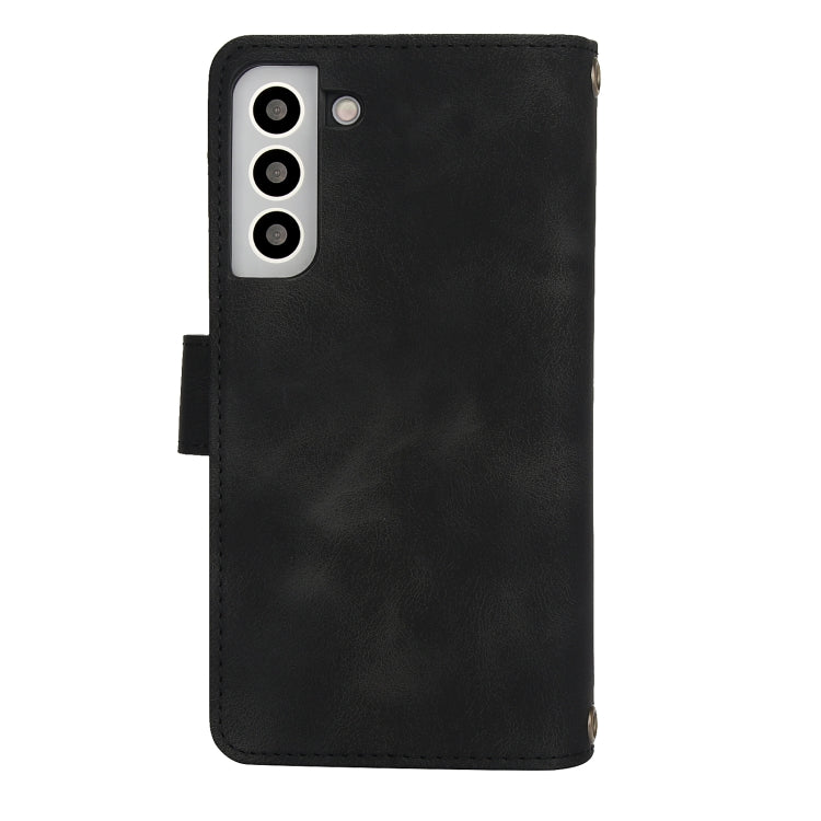For Samsung Galaxy S22+ 5G Dream 9-Card Zipper Wallet RFID Leather Phone Case with Lanyard
