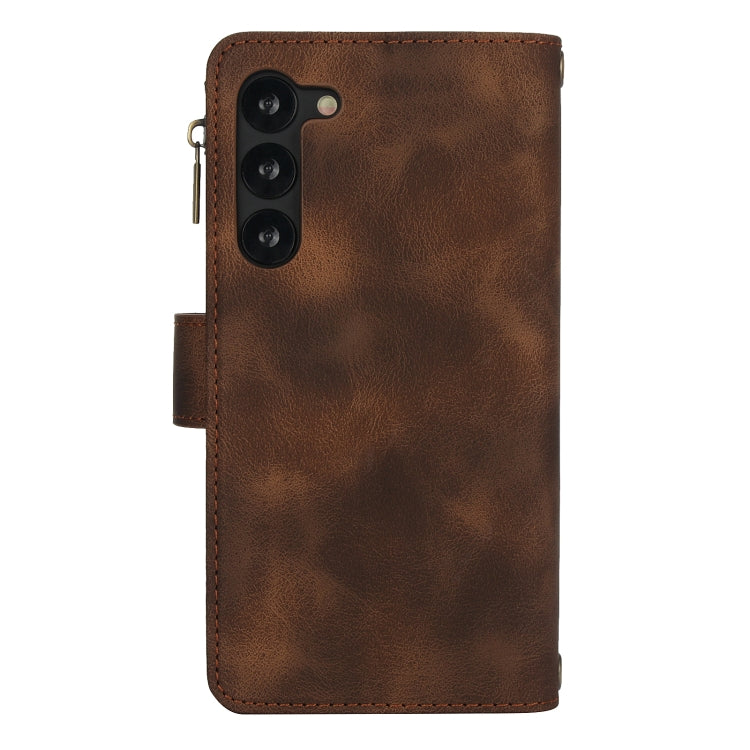 For Samsung Galaxy S23 5G Dream 9-Card Zipper Wallet RFID Leather Phone Case with Lanyard