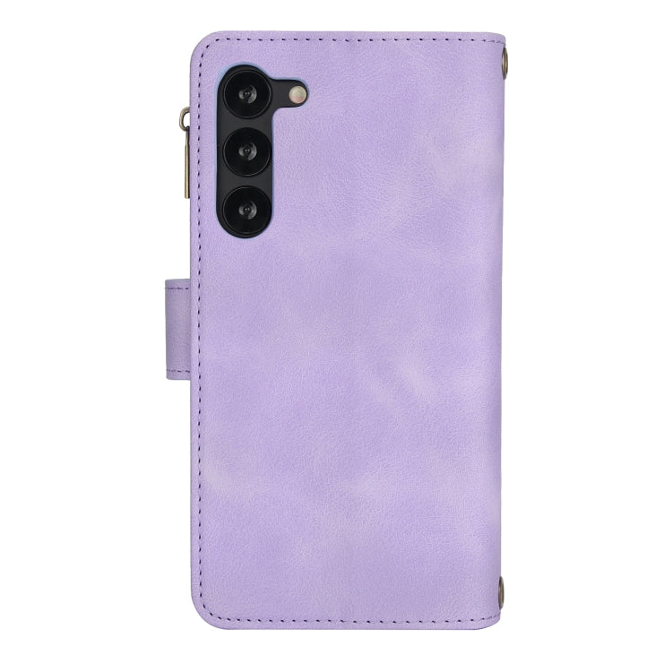For Samsung Galaxy S23 5G Dream 9-Card Zipper Wallet RFID Leather Phone Case with Lanyard