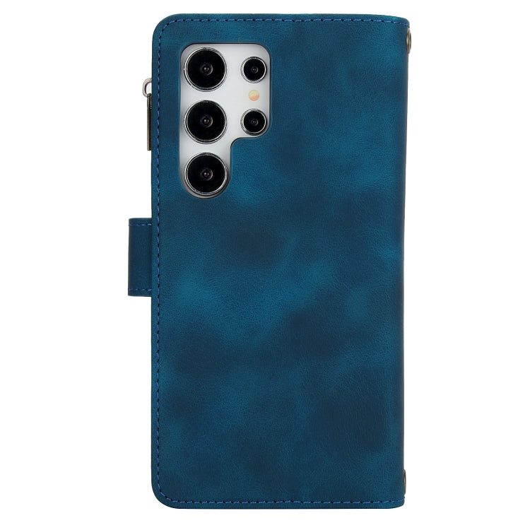 For Samsung Galaxy S24 Ultra Dream 9-Card Zipper Wallet RFID Leather Phone Case with Lanyard