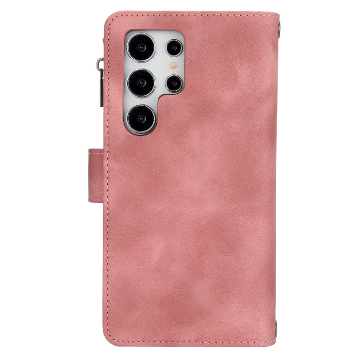 For Samsung Galaxy S24 Ultra Dream 9-Card Zipper Wallet RFID Leather Phone Case with Lanyard