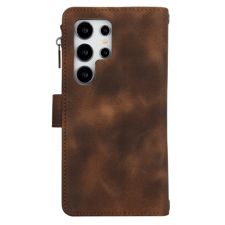 For Samsung Galaxy S24 Ultra Dream 9-Card Zipper Wallet RFID Leather Phone Case with Lanyard