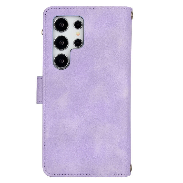 For Samsung Galaxy S24 Ultra Dream 9-Card Zipper Wallet RFID Leather Phone Case with Lanyard