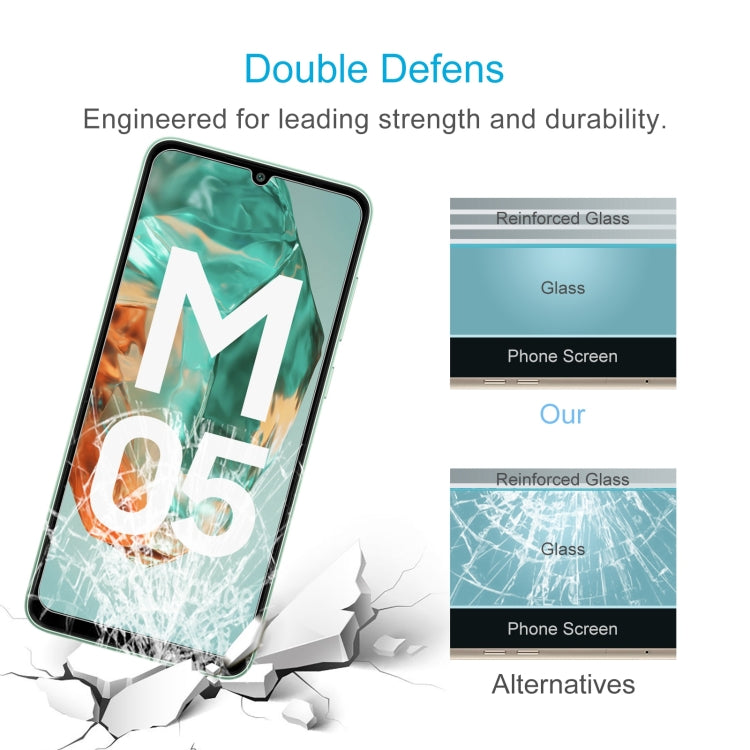 For Samsung Galaxy M05 / F05 50pcs 0.26mm 9H 2.5D Tempered Glass Film