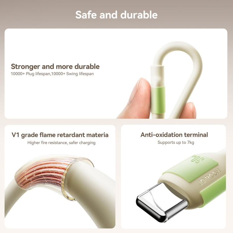 JOYROOM S-A53 Fluorescent Series 30W Type-C to 8 Pin Fast Charging Data Cable, Length:2m - Beige