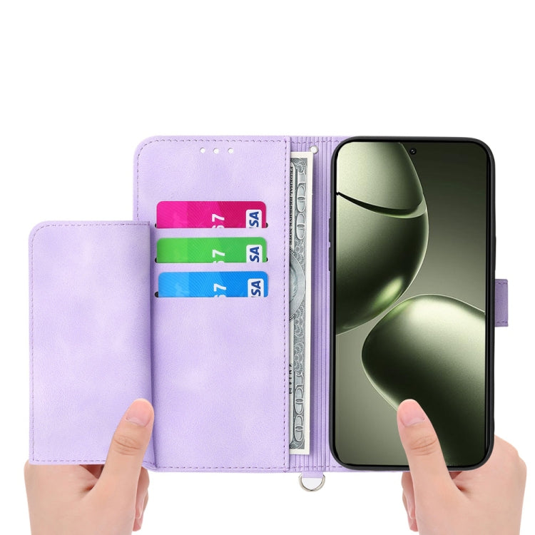 For Xiaomi 14T Skin Feel Flowers Embossed Wallet Leather Phone Case