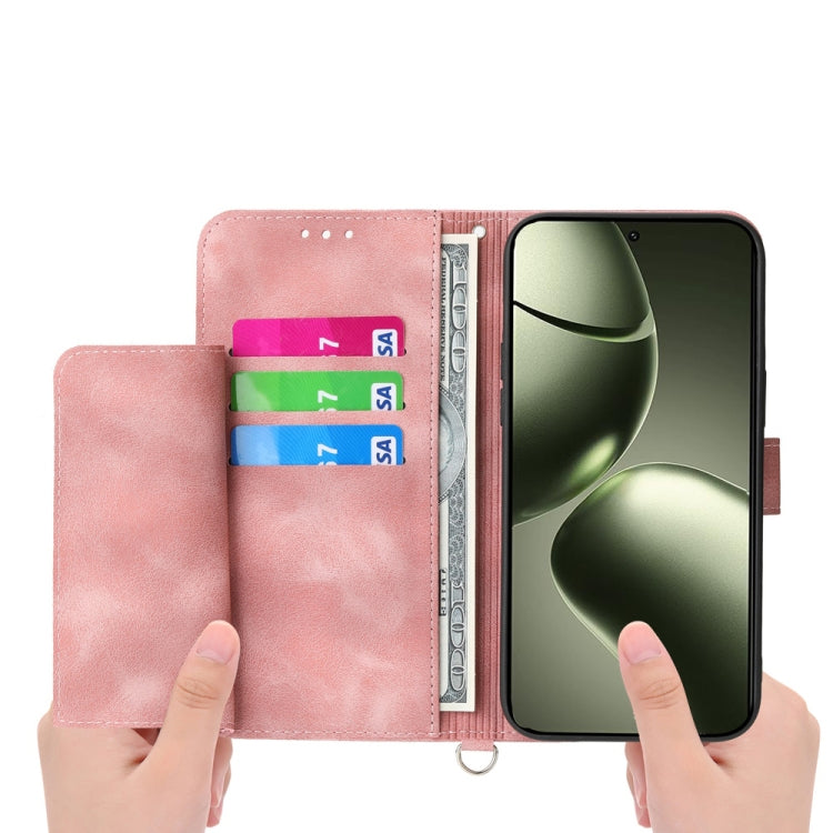 For Xiaomi 14T Skin Feel Flowers Embossed Wallet Leather Phone Case