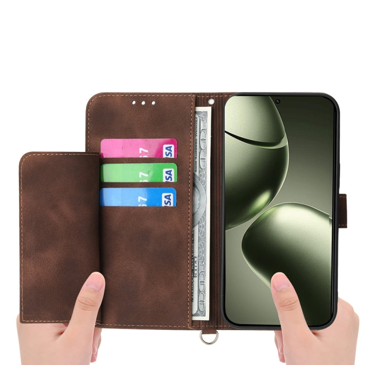 For Xiaomi 14T Skin Feel Flowers Embossed Wallet Leather Phone Case