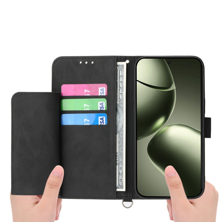For Xiaomi 14T Skin Feel Flowers Embossed Wallet Leather Phone Case