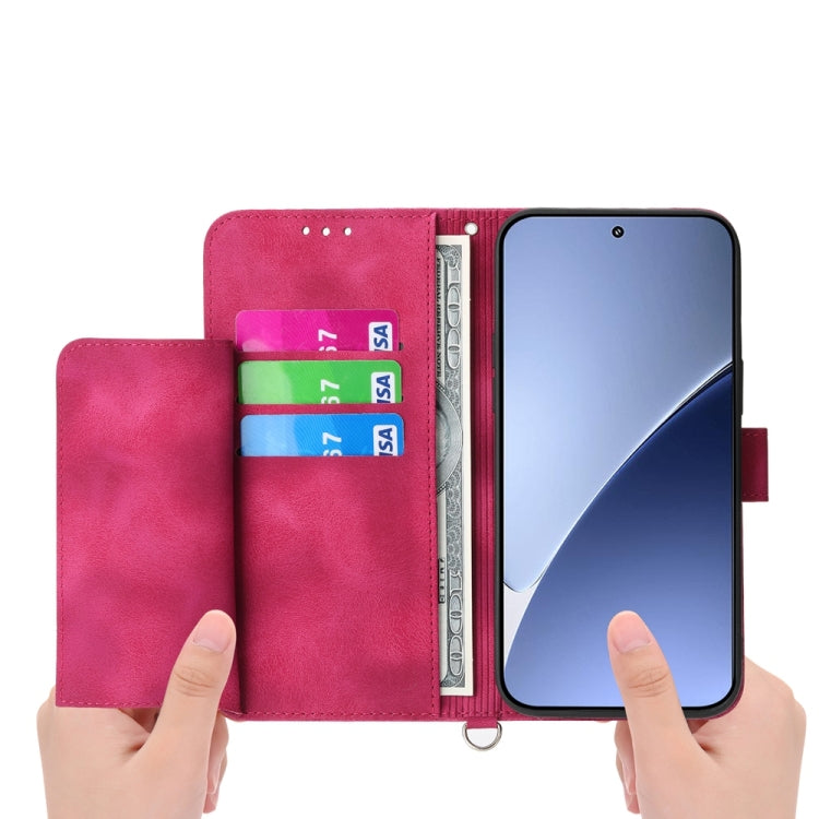 For Xiaomi 15 Skin Feel Flowers Embossed Wallet Leather Phone Case