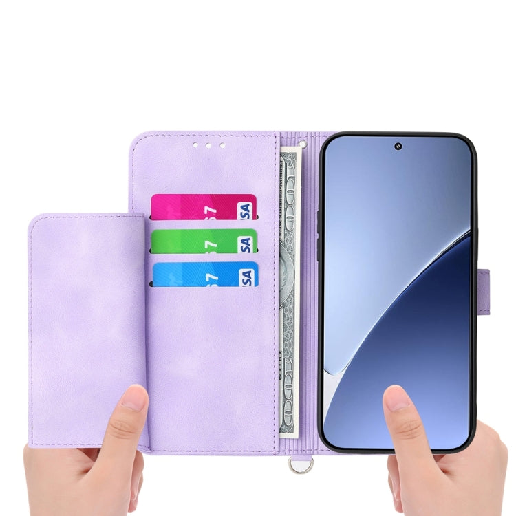For Xiaomi 15 Pro Skin Feel Flowers Embossed Wallet Leather Phone Case