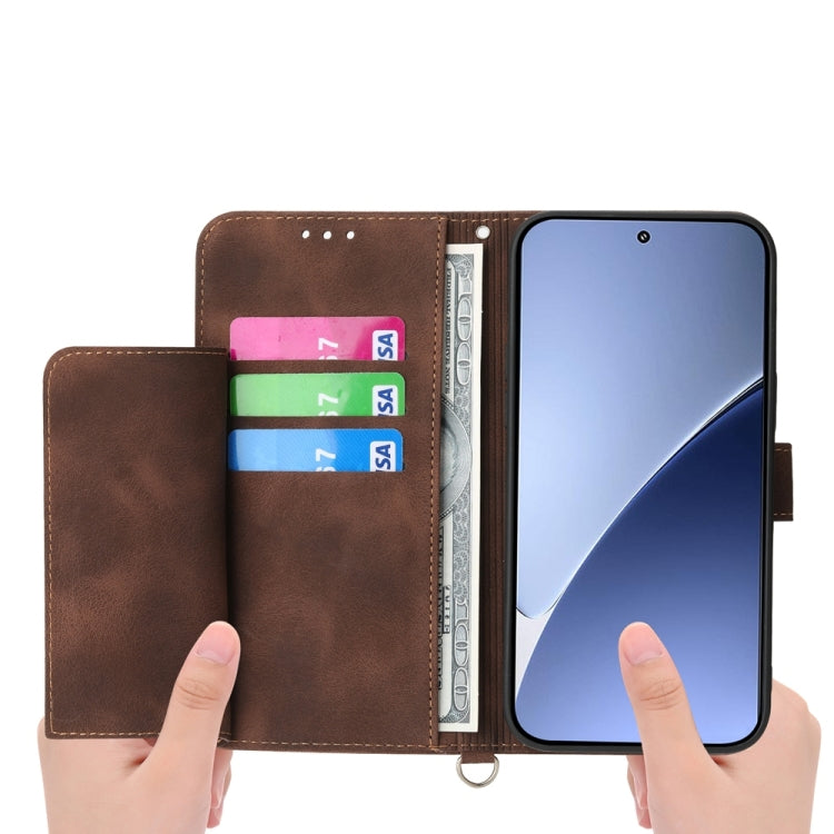 For Xiaomi 15 Pro Skin Feel Flowers Embossed Wallet Leather Phone Case