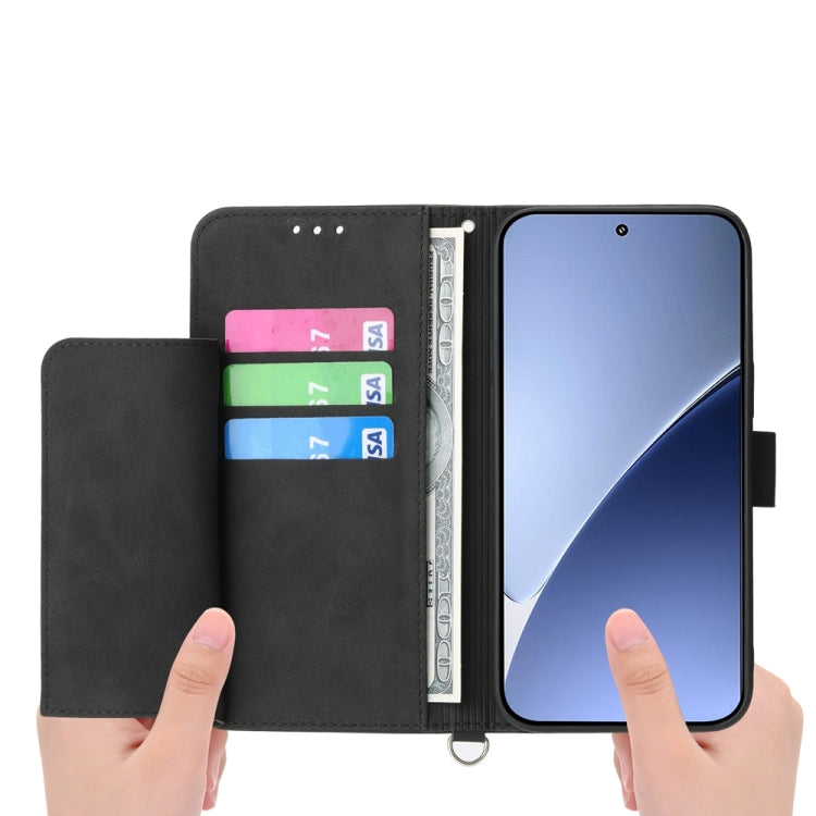 For Xiaomi 15 Pro Skin Feel Flowers Embossed Wallet Leather Phone Case