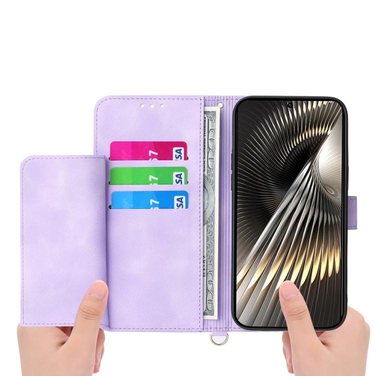For Xiaomi Poco X7 Pro / Redmi Turbo 4 Skin Feel Flowers Embossed Wallet Leather Phone Case