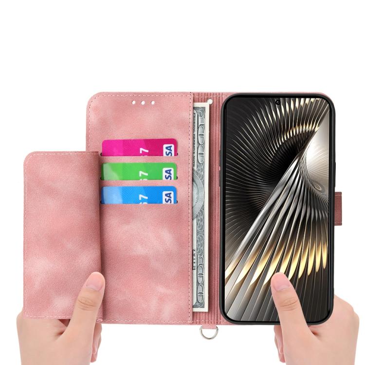 For Xiaomi Poco X7 Pro / Redmi Turbo 4 Skin Feel Flowers Embossed Wallet Leather Phone Case