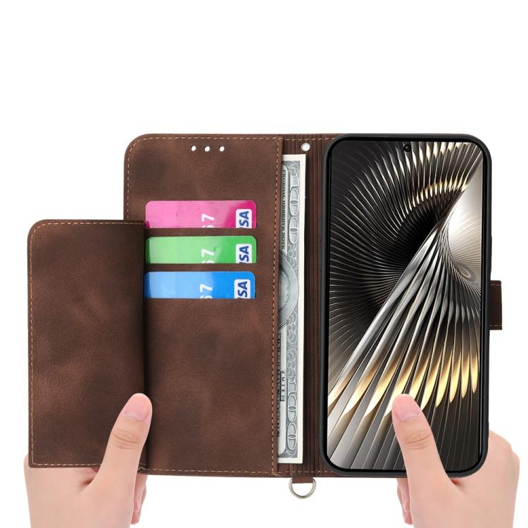 For Xiaomi Poco X7 Pro / Redmi Turbo 4 Skin Feel Flowers Embossed Wallet Leather Phone Case