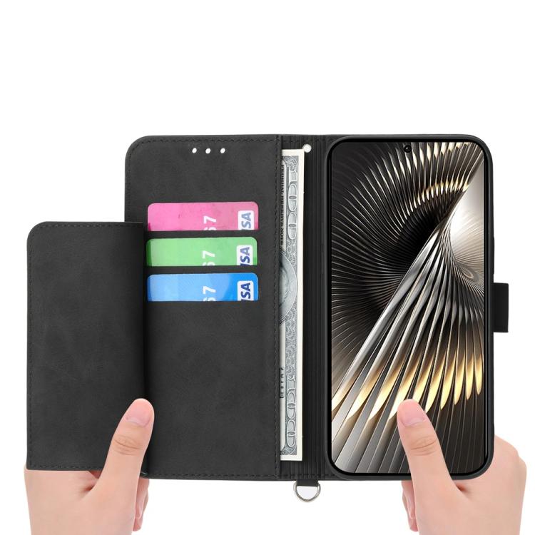 For Xiaomi Poco X7 Pro / Redmi Turbo 4 Skin Feel Flowers Embossed Wallet Leather Phone Case