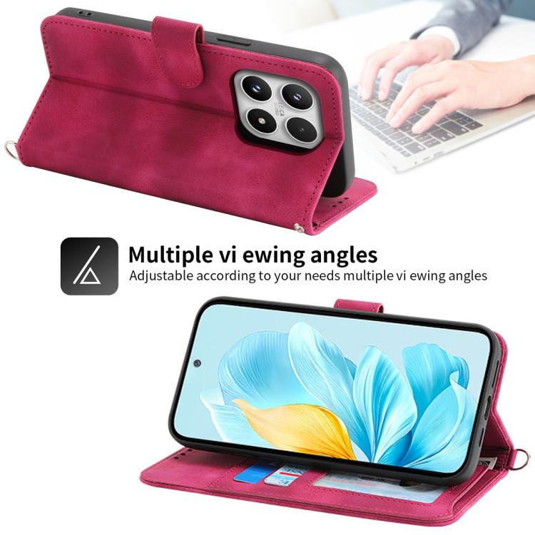 For Xiaomi 17 Skin Feel Flowers Embossed Wallet Leather Phone Case