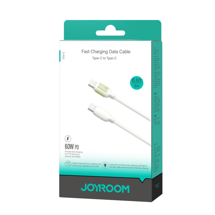 JOYROOM S-A53 Fluorescent Series 60W Type-C to Type-C Fast Charging Data Cable, Length:2m - Beige