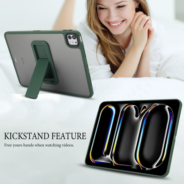 For iPad 2025 / 2022 Skin Feel Holder PC Hybrid TPU Tablet Case