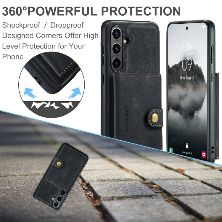 For Samsung Galaxy S24 FE 5G JEEHOOD J01 Retro Magnetic Detachable Wallet Phone Case